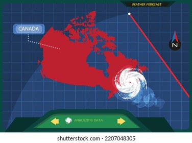 Canada Storm detected concept. Editable Clip Art.