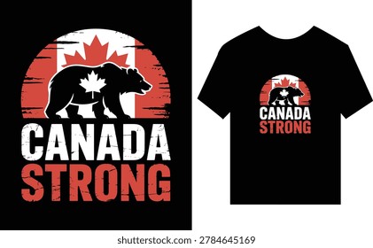 Canada strong bear and maple leaf for t-shirt Canadian