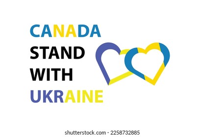 Canada supporting ukraine on its war with Russia. stand with ukraine. stop war. no war with ukraine background and vector design