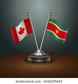 Canada and Suriname table flags relation with gradient backgrund