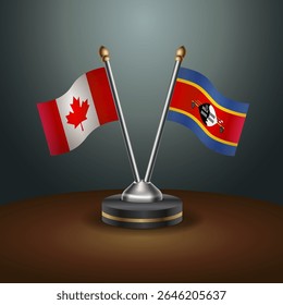 Canadá e Suazilândia, tabela sinaliza a relação com o plano de fundo gradiente