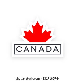 Canada symbol with Canadian red maple leaf