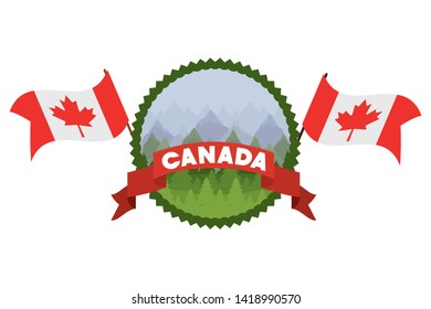 Canada symbol and label design