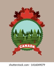 Canada symbol and maple leaf design