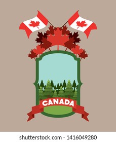 Canada symbol and maple leaf design