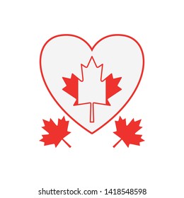 Canada symbol and maple leaf design