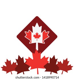 Canada symbol and maple leaf design
