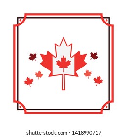 Canada symbol and maple leaf design