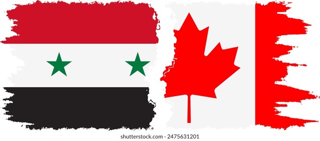 Canadá y Siria grunge banderas conexión, Vector