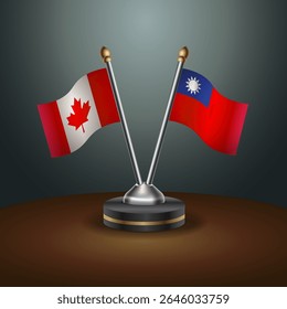 Canada and Taiwan table flags relation with gradient backgrund