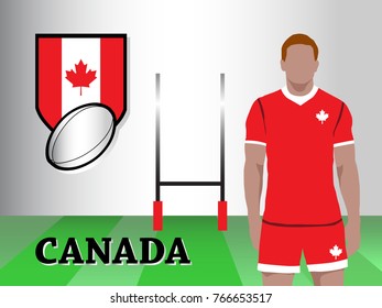 Canada team new official rugby kit with jersey and short