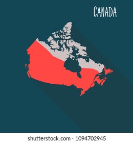Canada territory color flat illustration