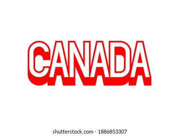 Canada text with red and white typography design elements.