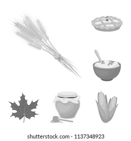 Canada Thanksgiving Day monochrome icons in set collection for design. Canada and Tradition vector symbol stock web illustration.