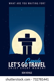 Canada. Time to Travel. Journey, trip and vacation. Vector travel illustration