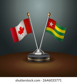 Canada and Togo table flags relation with gradient backgrund
