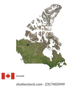 Vector de mapa del país de la topografía de Canadá