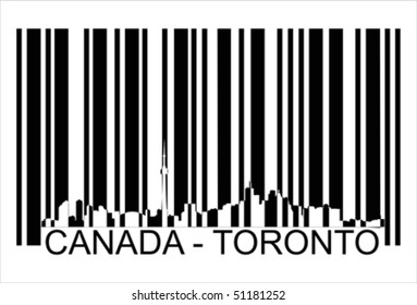 Canada Toronto bar code Isolated over background and groups, vector ILLUSTRATION