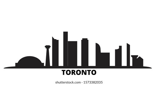 Canada, Toronto City city skyline isolated vector illustration. Canada, Toronto City travel black cityscape