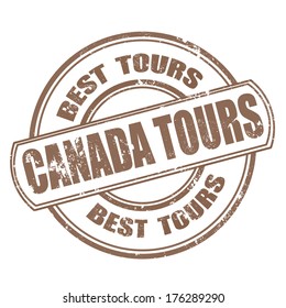Canada tours grunge stamp