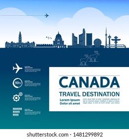 Canada travel destination grand vector illustration.