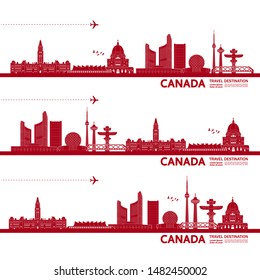 Canada travel destination vector illustration.