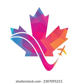 Canada travel vector logo design. Canadian aviation vector logo design concept.