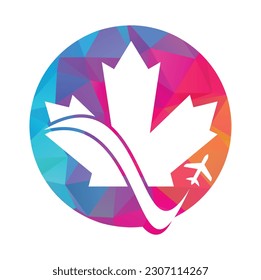 Canada travel vector logo design. Canadian aviation vector logo design concept.