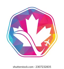 Canada travel vector logo design. Canadian aviation vector logo design concept.