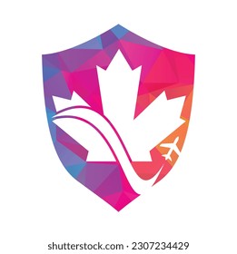 Canada travel vector logo design. Canadian aviation vector logo design concept.