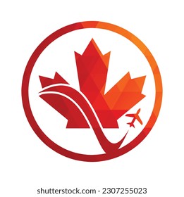 Canada travel vector logo design. Canadian aviation vector logo design concept.
