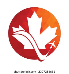 Canada travel vector logo design. Canadian aviation vector logo design concept.