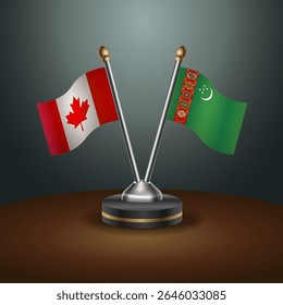 Canada and Turkmenistan table flags relation with gradient backgrund