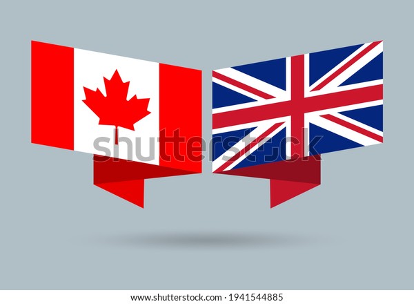 Canada Uk Flags British Canadian National Stock Vector (Royalty Free ...