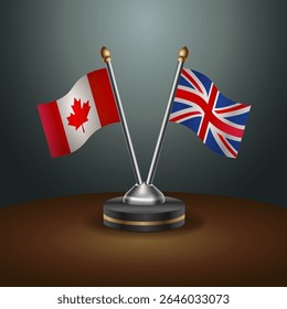 Canada and United Kingdom table flags relation with gradient backgrund
