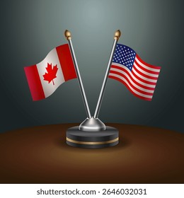 Tabela do Canadá e dos Estados Unidos sinaliza relação com plano de fundo gradiente