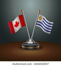 Canada and Uruguay table flags relation with gradient backgrund