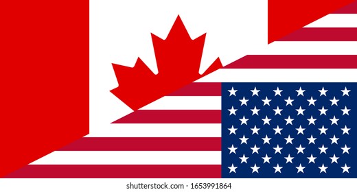 bandera de Canadá y Estados Unidos. fondo vectorial