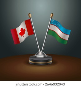 Canada and Uzbekistan table flags relation with gradient backgrund