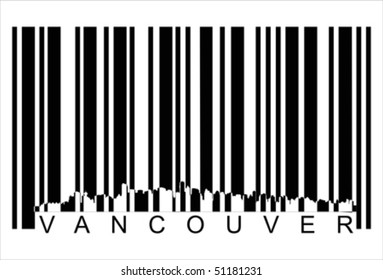 Canada Vancouver bar code Isolated over background and groups, vector ILLUSTRATION