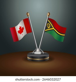 Canada and Vanuatu table flags relation with gradient backgrund