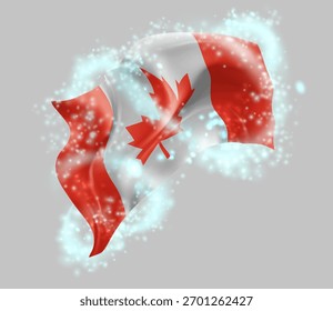 Canadá, Vector 3d en un torbellino de brillo mágico