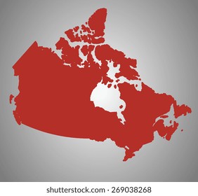 Canada. Vector country shape outline. High detail map.