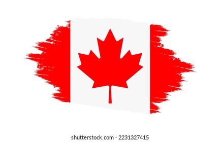 Canada Vector Flag. Grunge Canada Flag. Canada Flag with Grunge Texture. Vector illustration