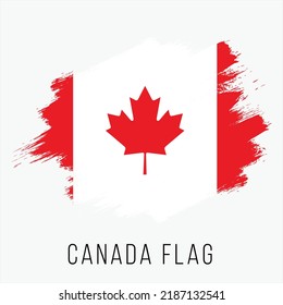 Canada Vector Flag. Canada Flag for Independence Day. Grunge Canada Flag. Canada Flag with Grunge Texture. Vector Template.