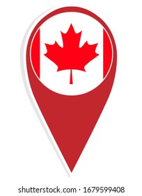 Canada vector flag map location pin. 