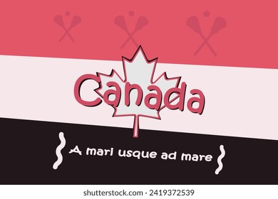 Canada. Vector flat and minimalistic illustration. With national symbols
