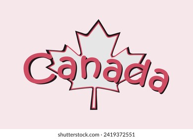 Canada. Vector flat and minimalistic illustration. With national symbols
