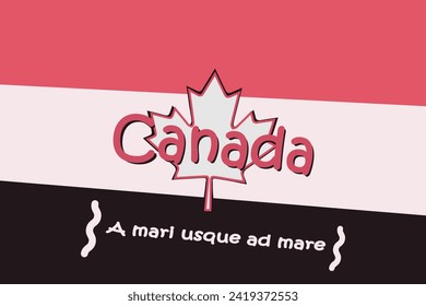 Canada. Vector flat and minimalistic illustration. With national symbols

