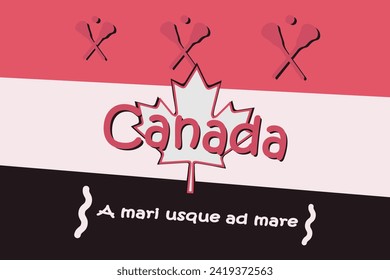 Canada. Vector flat and minimalistic illustration. With national symbols
